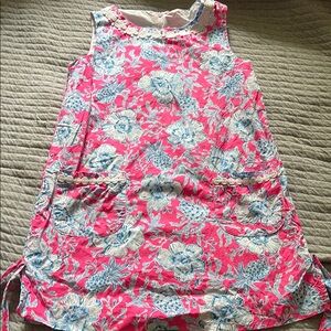 Floral Pink and Blue Kids Sleeveless shift